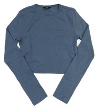 Tmavomodré crop triko New Look