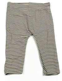 Béžovo-tmavomodré pruhované žebrované legíny George