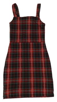 Černo-červeno-bílé kostkované šaty New Look