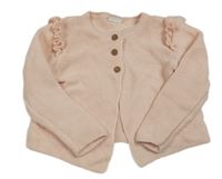 Růžový propínací svetr s volánky Next