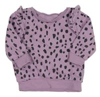 Lila puntíkatá mikina s volánky Dunnes