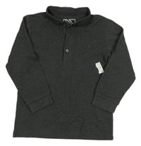 Nové - Tmavošedé melírované polo triko Matalan