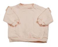 Světlerůžová mikina s volánky s madeirou F&F