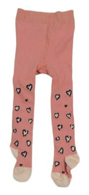 Starorůžové punčocháče se srdíčky Pocopiano