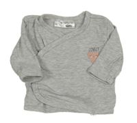 Šedé melírované zavinovací triko se srdcem Ergee