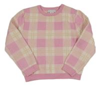 Růžovo-smetanovo-béžový kostkovaný svetr Primark