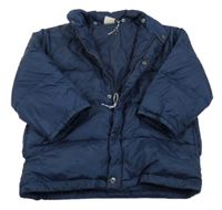 Tmavomodrá šusťáková zateplená bunda