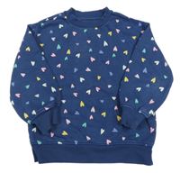 Tmavomodrá mikina se srdíčky M&S