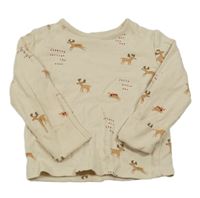 Béžové triko se soby a nápisy George