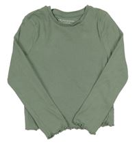 Khaki žebrované triko Primark