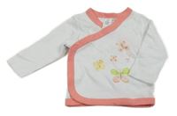 Bílé zavinovací triko s motýly C&A