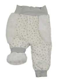 Bílé zateplené tepláky s hvězdami