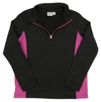 Černo-fuchsiová sportovní funkční mikina Crane