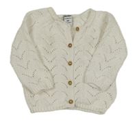 Smetanový perforovaný propínací svetr Dopodopo