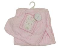 Nové - Růžová vzorovaná chlupatá deka s králíkem