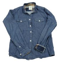 Tmavomodrá melírovaná košile riflového vzhledu