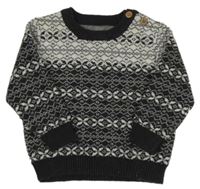 Antracitovo-šedý vzorovaný svetr Nutmeg