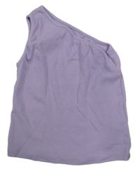 Lila žebrovaný asymetrický crop top Reserved