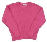 Fuchsiový chlupatý svetr Primark