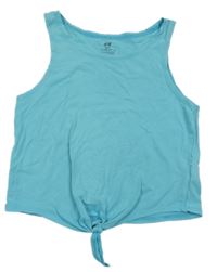Azurový crop top s uzlem H&M