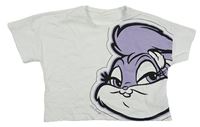 Bílé crop tričko s Lolou - Looney Tunes Coccodrillo