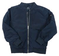 Tmavomodrý šusťákový zateplený bomber H&M