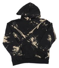 Černo-hnědá skvrnitá mikina s kapucí H&M