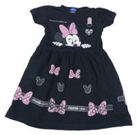 Černé bavlněné šaty s Minnie a mašlemi George