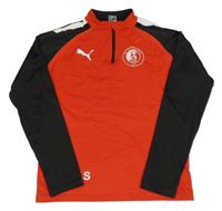Červeno-černá sportovní mikina s potiskem Puma