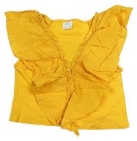 Pomerančový crop top s volánkem Zara