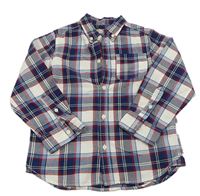Bílo-tmavomodro-červená kostkovaná košile H&M