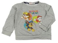 Šedá melírovaná mikina s Tlapkovou patrolou zn. Nickelodeon