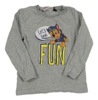 Šedá melírovaná mikina s Tlapkovou patrolou Nickelodeon