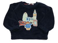 Tmavomodrá plyšová mikina s Paddingtonem M&S