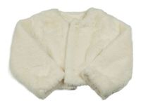 Smetanový kožešinový podšitý crop kabátek St. Bernard