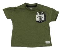 Khaki melírované tričko se zebrou F&F