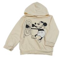 Smetanové triko s Mickeym a kapucí 