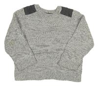 Šedý melírovaný svetr F&F