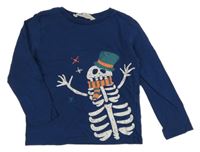 Tmavomodré triko se sněhulákem H&M