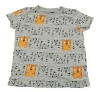 Šedé vzorované tričko s tygry Next