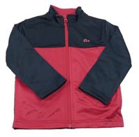 Růžovo-tmavomodrá sportovní propínací mikina 