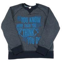 Tmavomodrá melírovaná mikina s nápisem S. Oliver