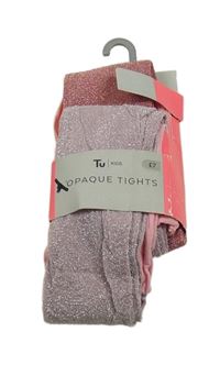 Nové - 2x třpytivé silonky - lila + růžové Tu