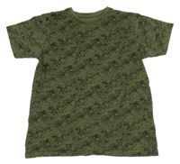 Khaki-černé vzorované tričko Primark