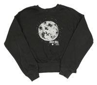 Tmavošedá crop mikina s potiskem H&M