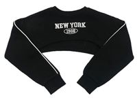 Černá crop mikina s nápisem zn. Primark