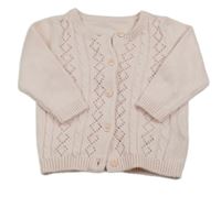 Světlerůžový propínací perforovaný svetr M&S