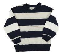 Tmavomodro-bílá pruhovaná mikina H&M