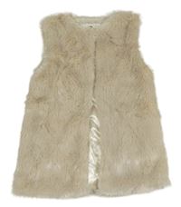 Smetanová kožešinová podšitá vesta Yd.