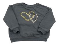 Antracitová mikina se srdíčky George